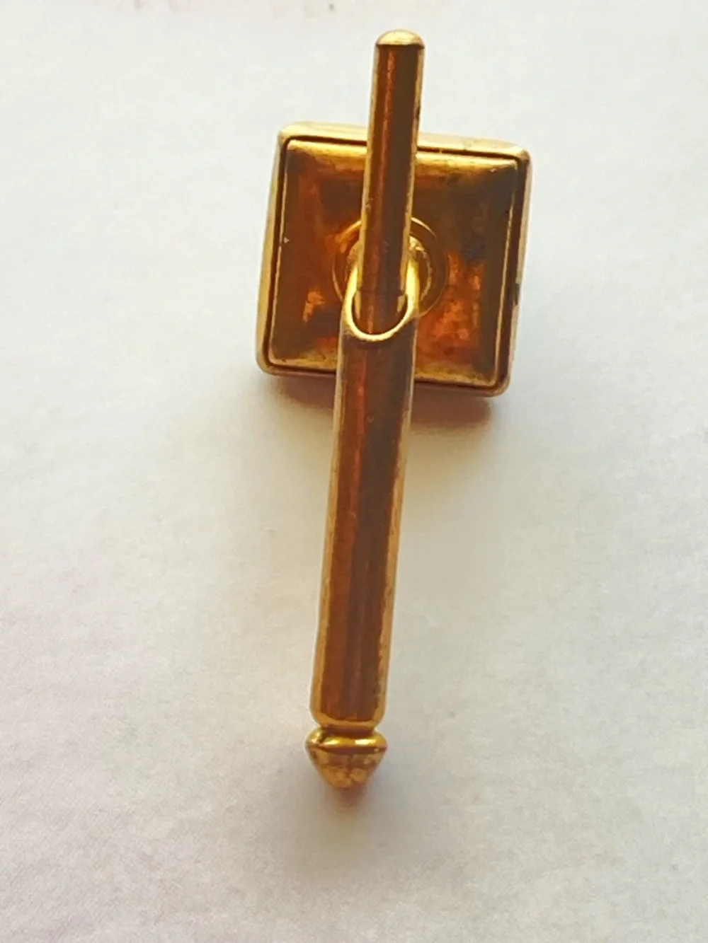 Metropolitan Museum of Art MMA Blue Enamel Geometric Cufflinks Gold Tone + studs